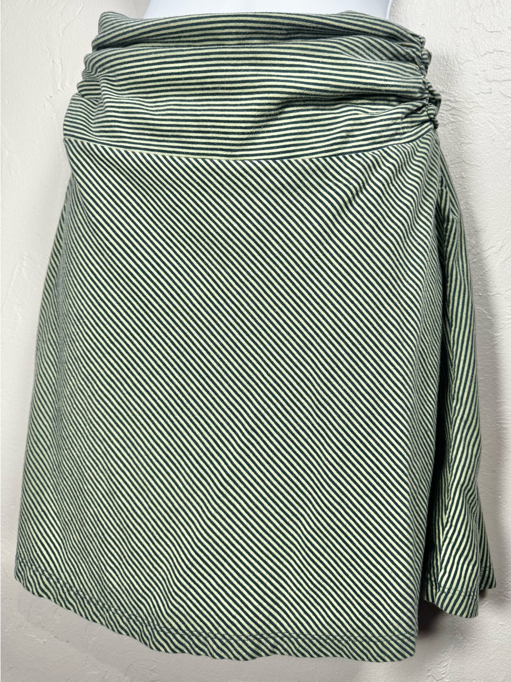 Patagonia Lithia Green Navy Striped Wrap Skirt Size Small